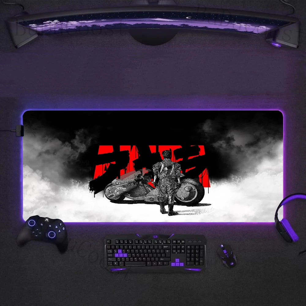 Hot selling item AKIRA comic electronic sports High definition printing PC RGB Mouse Pad Desktop XXL Large accessories mouse pad