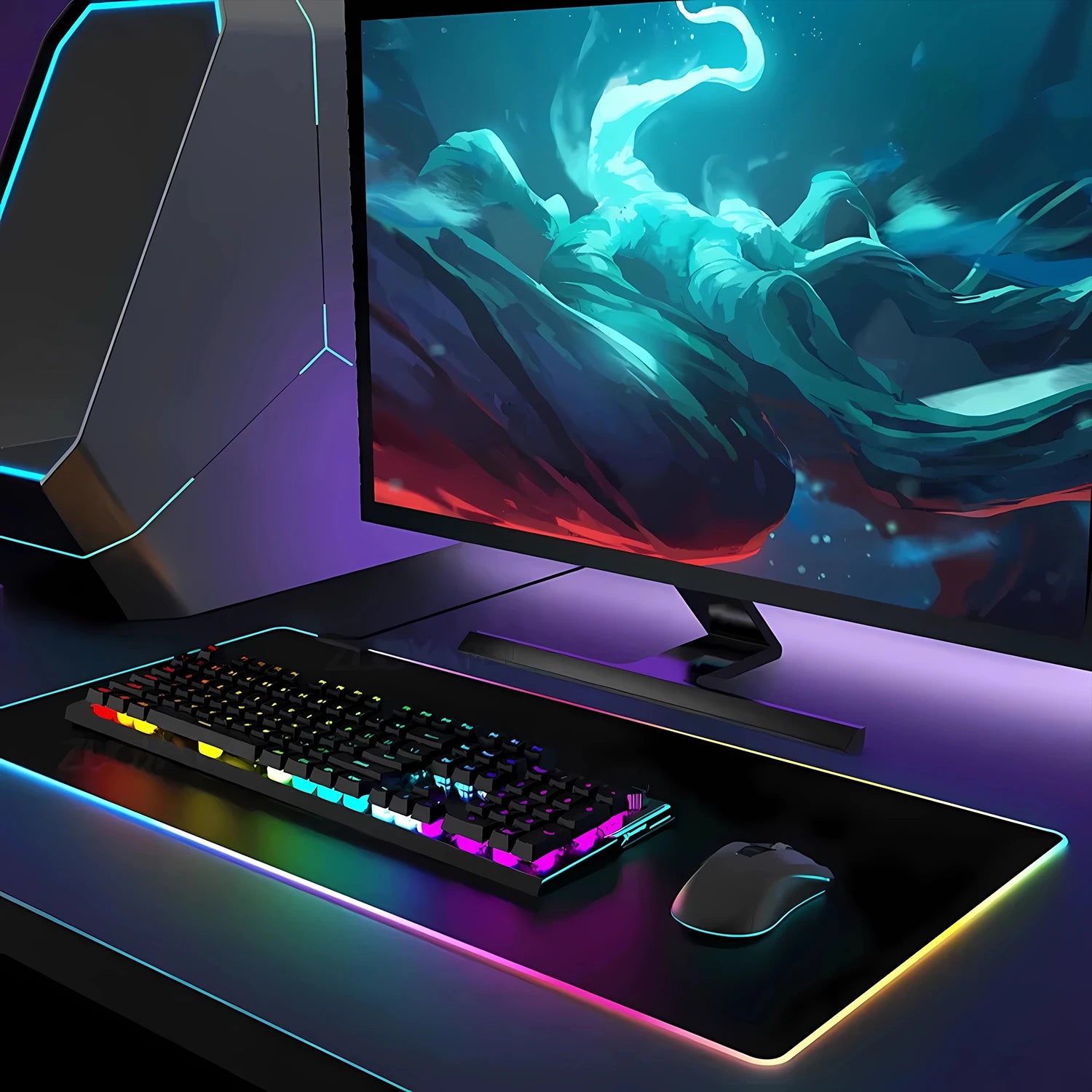 RGB HD Valorants Game Character Mouse pad Printing Computer Gamers Locking Edge Non-slip Mouse Pad Keyboard PC Deskmats E-Sports