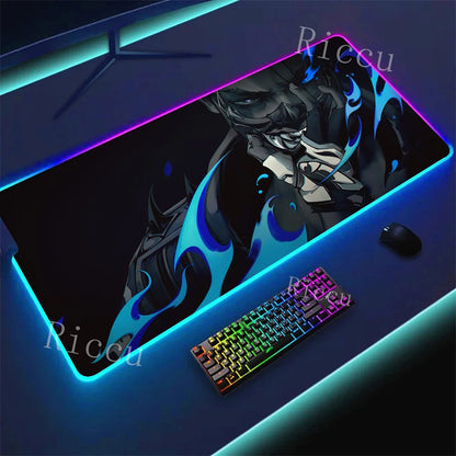 RGB HD Valorants Game Character Mouse pad Printing Computer Gamers Locking Edge Non-slip Mouse Pad Keyboard PC Deskmats E-Sports