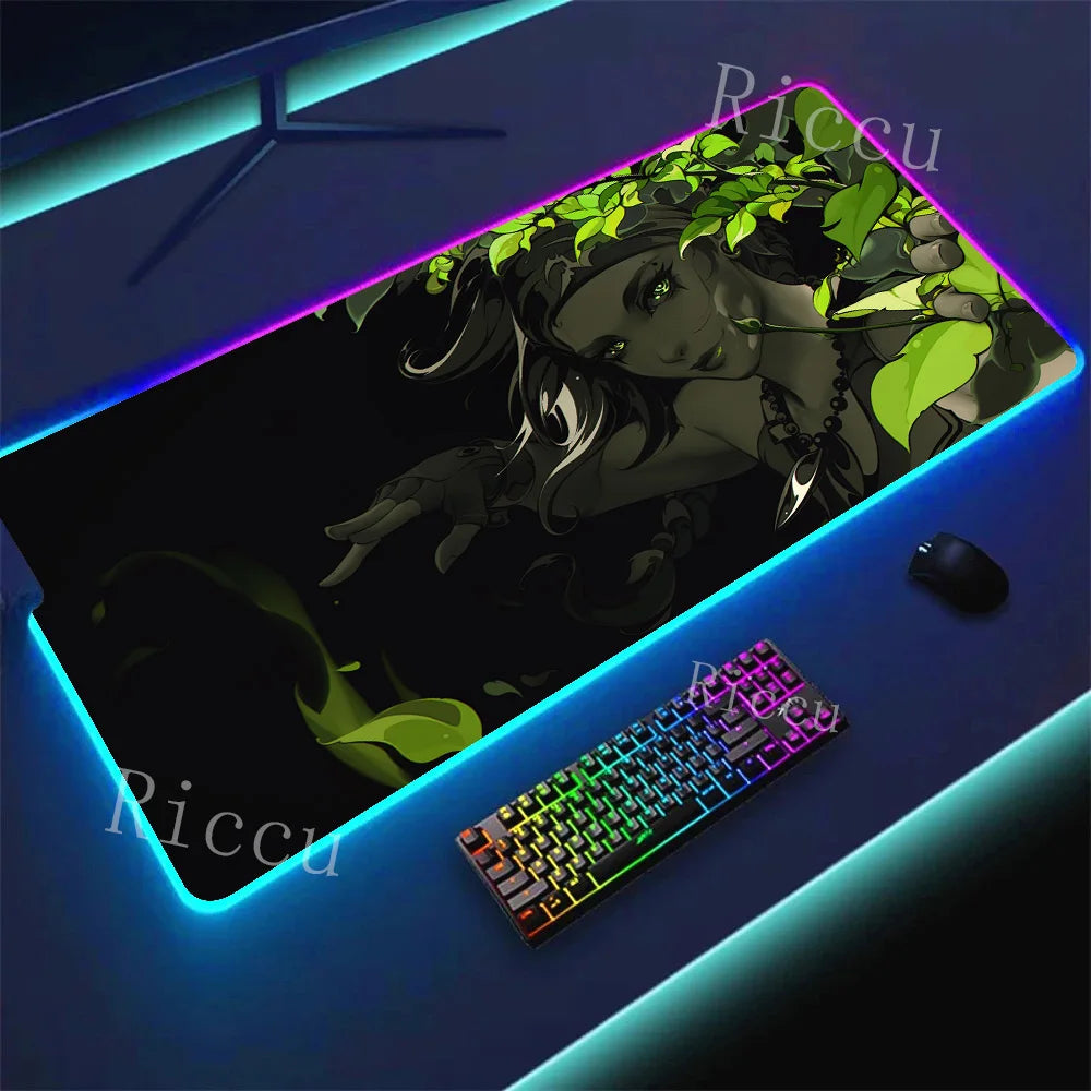 RGB HD Valorants Game Character Mouse pad Printing Computer Gamers Locking Edge Non-slip Mouse Pad Keyboard PC Deskmats E-Sports
