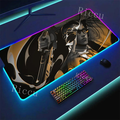 RGB HD Valorants Game Character Mouse pad Printing Computer Gamers Locking Edge Non-slip Mouse Pad Keyboard PC Deskmats E-Sports