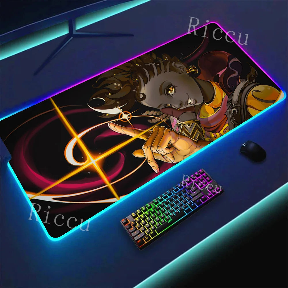 RGB HD Valorants Game Character Mouse pad Printing Computer Gamers Locking Edge Non-slip Mouse Pad Keyboard PC Deskmats E-Sports