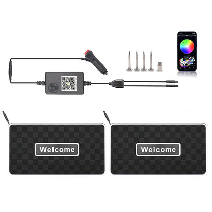 Symphony Car Foot Mat Ambient Light Welcome Logo App Control RGB Led Acrylic Car Interior Decorative Atmosphere Neon Lamp