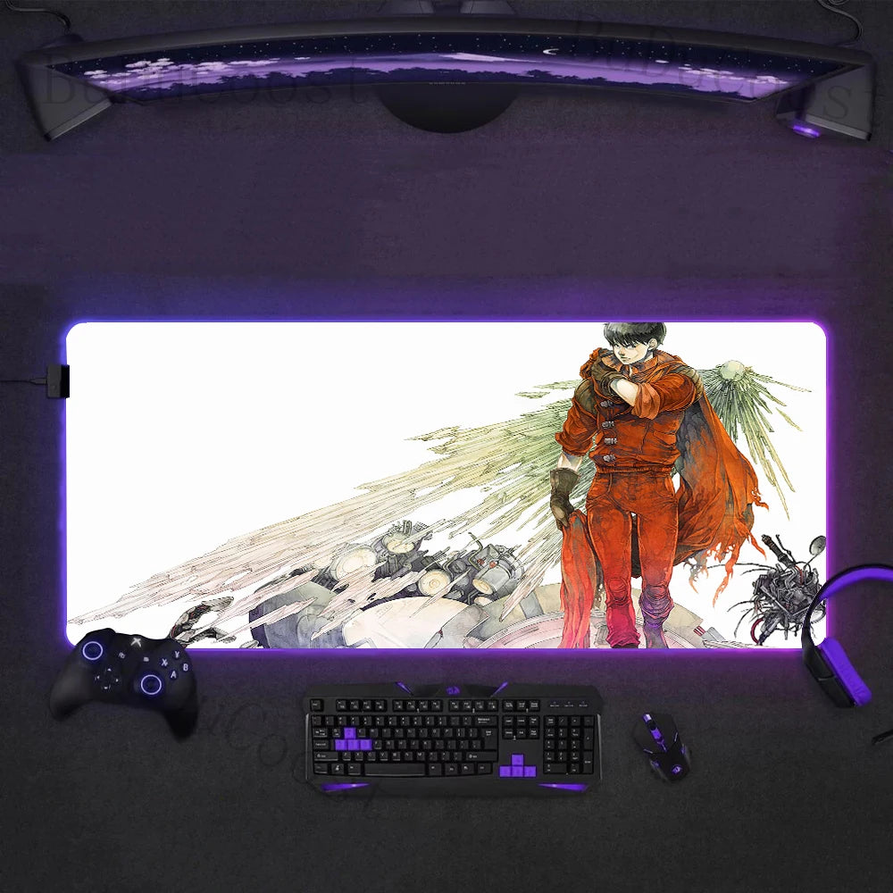 Hot selling item AKIRA comic electronic sports High definition printing PC RGB Mouse Pad Desktop XXL Large accessories mouse pad