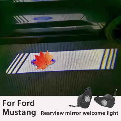 For 15-23 Ford Mustang rear view mirror welcome light Mustang door projection light atmosphere light modification