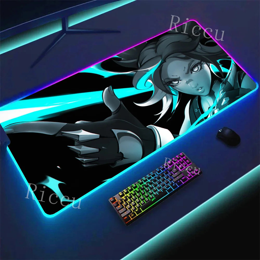 RGB HD Valorants Game Character Mouse pad Printing Computer Gamers Locking Edge Non-slip Mouse Pad Keyboard PC Deskmats E-Sports