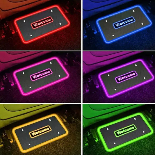 Symphony Car Foot Mat Ambient Light Welcome Logo App Control RGB Led Acrylic Car Interior Decorative Atmosphere Neon Lamp