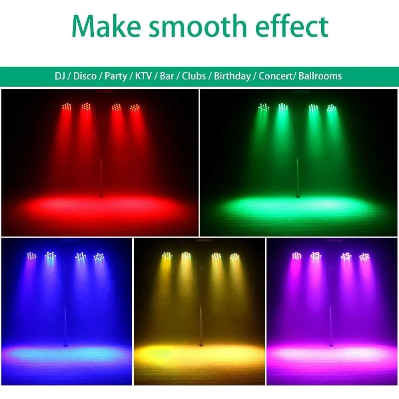 Par Lights DJ Stage Light RGB 36 LED with Sound Activated Remote Control DJ Uplighting for Wedding Party Club Christm