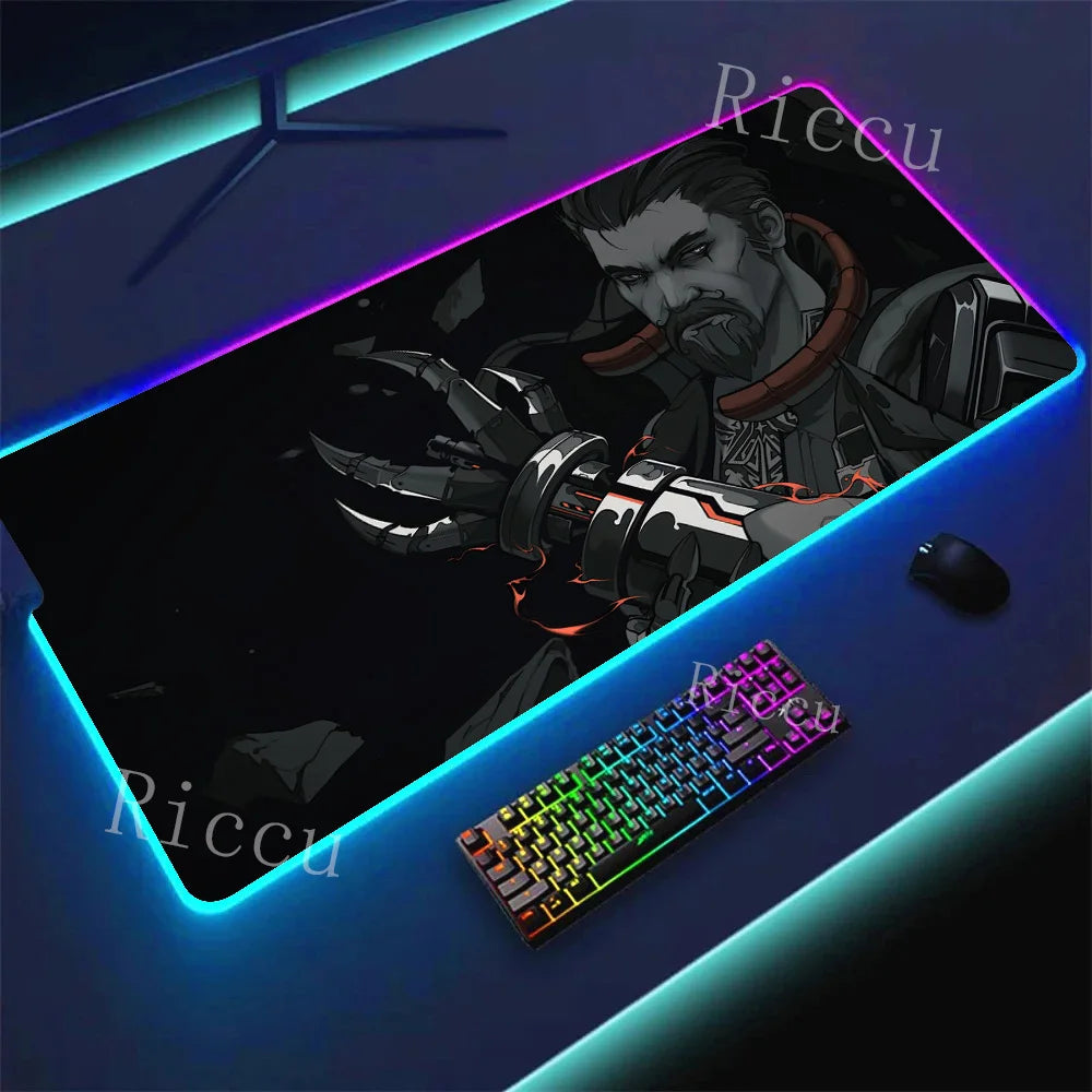 RGB HD Valorants Game Character Mouse pad Printing Computer Gamers Locking Edge Non-slip Mouse Pad Keyboard PC Deskmats E-Sports