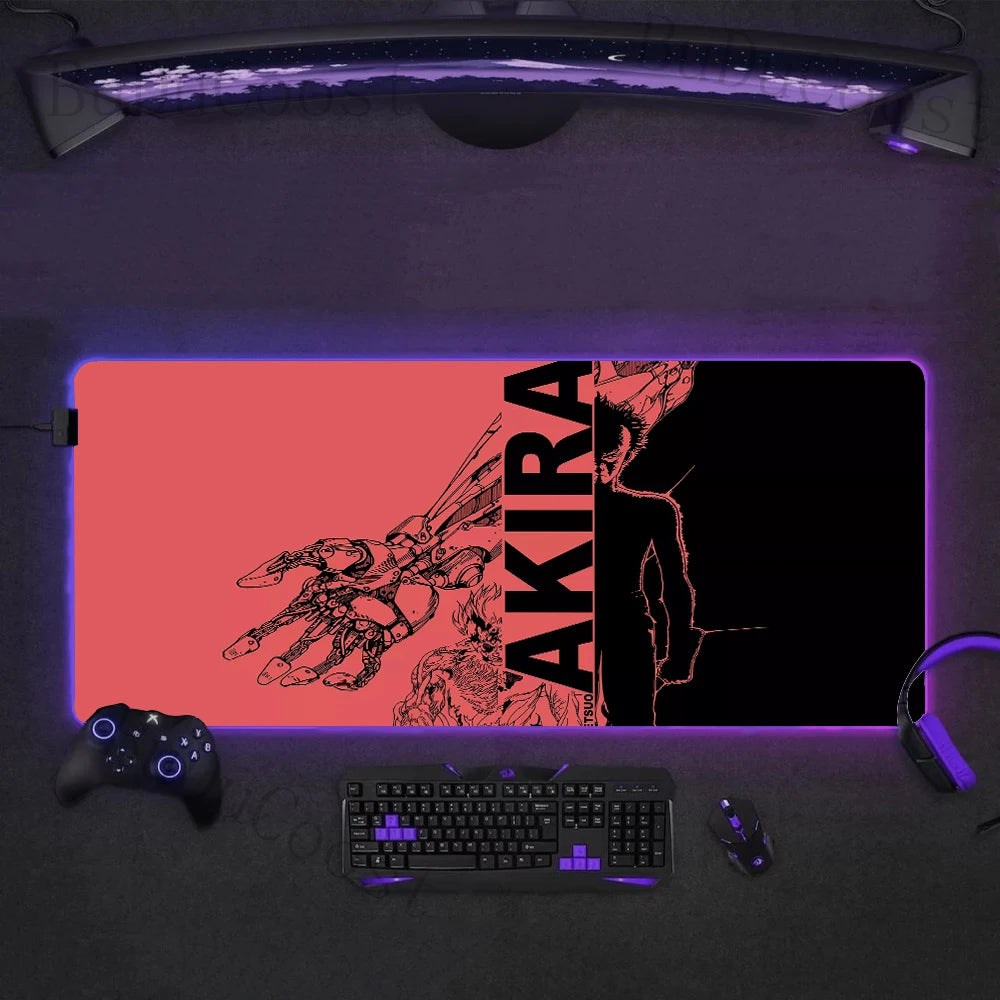 Hot selling item AKIRA comic electronic sports High definition printing PC RGB Mouse Pad Desktop XXL Large accessories mouse pad