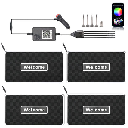 Symphony Car Foot Mat Ambient Light Welcome Logo App Control RGB Led Acrylic Car Interior Decorative Atmosphere Neon Lamp