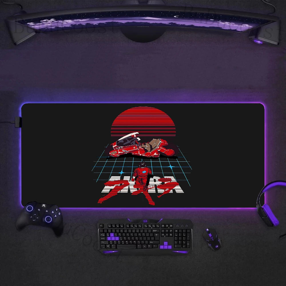 Hot selling item AKIRA comic electronic sports High definition printing PC RGB Mouse Pad Desktop XXL Large accessories mouse pad