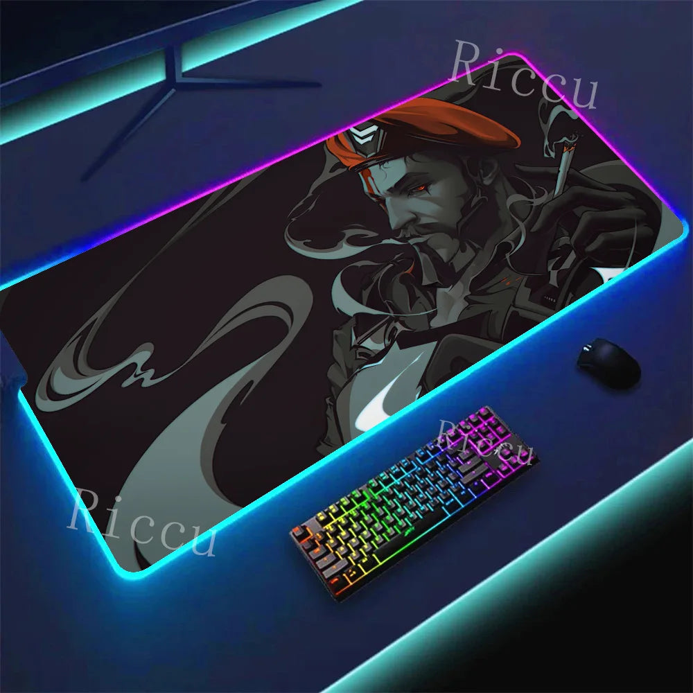RGB HD Valorants Game Character Mouse pad Printing Computer Gamers Locking Edge Non-slip Mouse Pad Keyboard PC Deskmats E-Sports