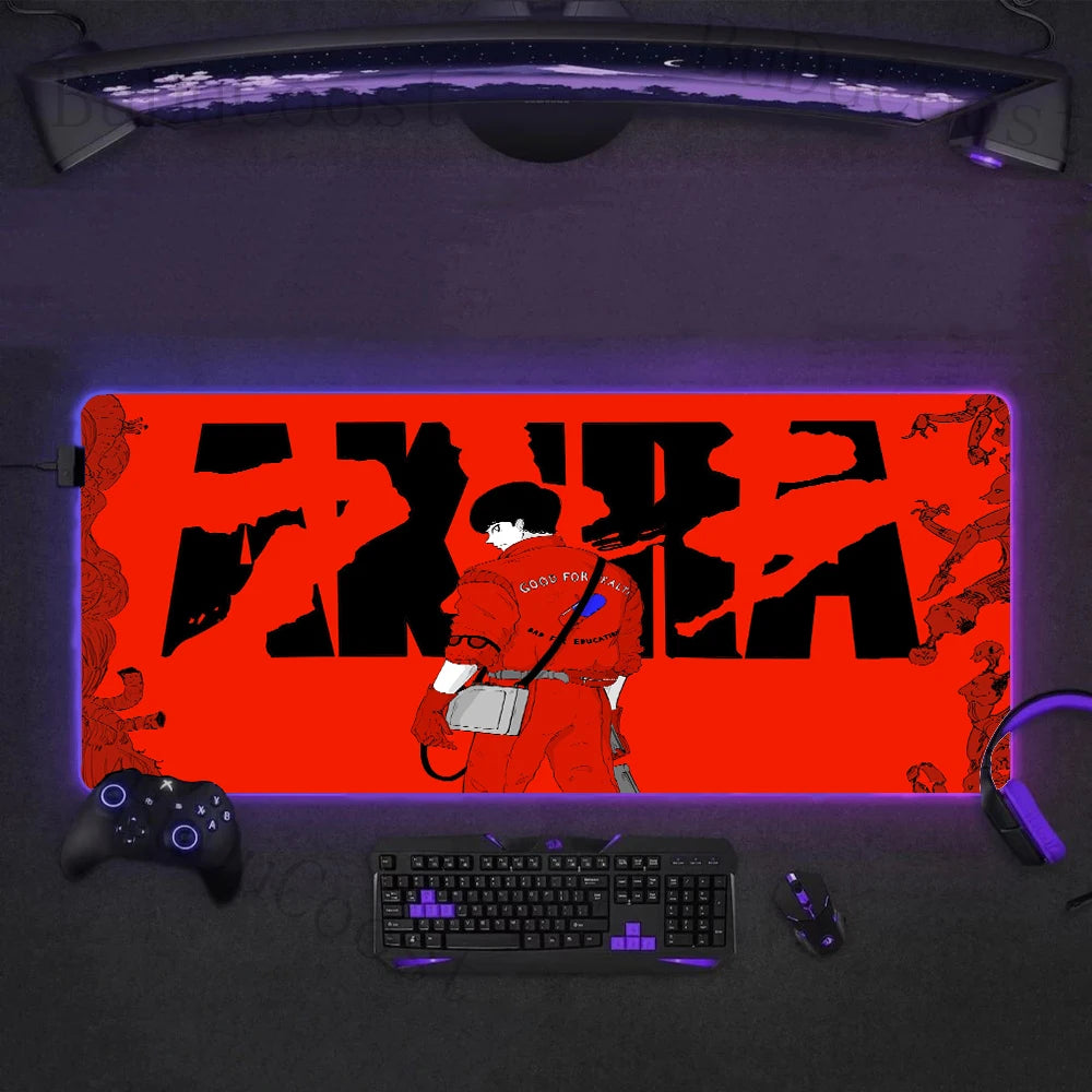 Hot selling item AKIRA comic electronic sports High definition printing PC RGB Mouse Pad Desktop XXL Large accessories mouse pad