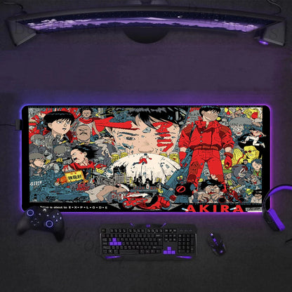 Hot selling item AKIRA comic electronic sports High definition printing PC RGB Mouse Pad Desktop XXL Large accessories mouse pad
