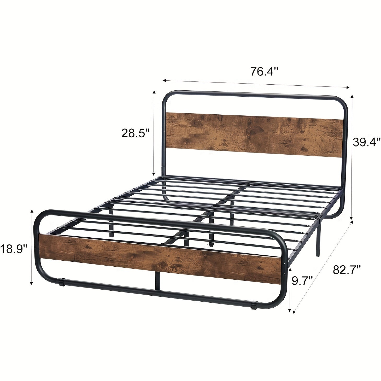 Sturdy Metal Bed Frame with LED Lighting - Heavy-Duty, Under-Bed Storage, No Box Spring Needed, Mattress Foundation, Durable, Easy Assembly, Space-Saving Design