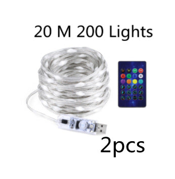 Bluetooth LED Light Chain - USB Powered RGB LED String Lights With Remote Control