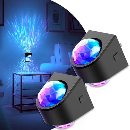 2-Pack RGB LED Night Light with Motion Sensor, 9 Color Changing Modes & Star Projector, Auto On/Off Dusk to Dawn, Modern Wall Lamp with Diamond Lens, Plug-in Ceiling/Wall Mounted Light for Bedroom, Hallway, Playroom, Party Decor - Ideal Gift for Halloween, Christmas, Birthday (US Plug, 120V, Energy-Efficient LED) - Easy Installation, No Wiring Required, Cute Night Light, Bedroom Lamp