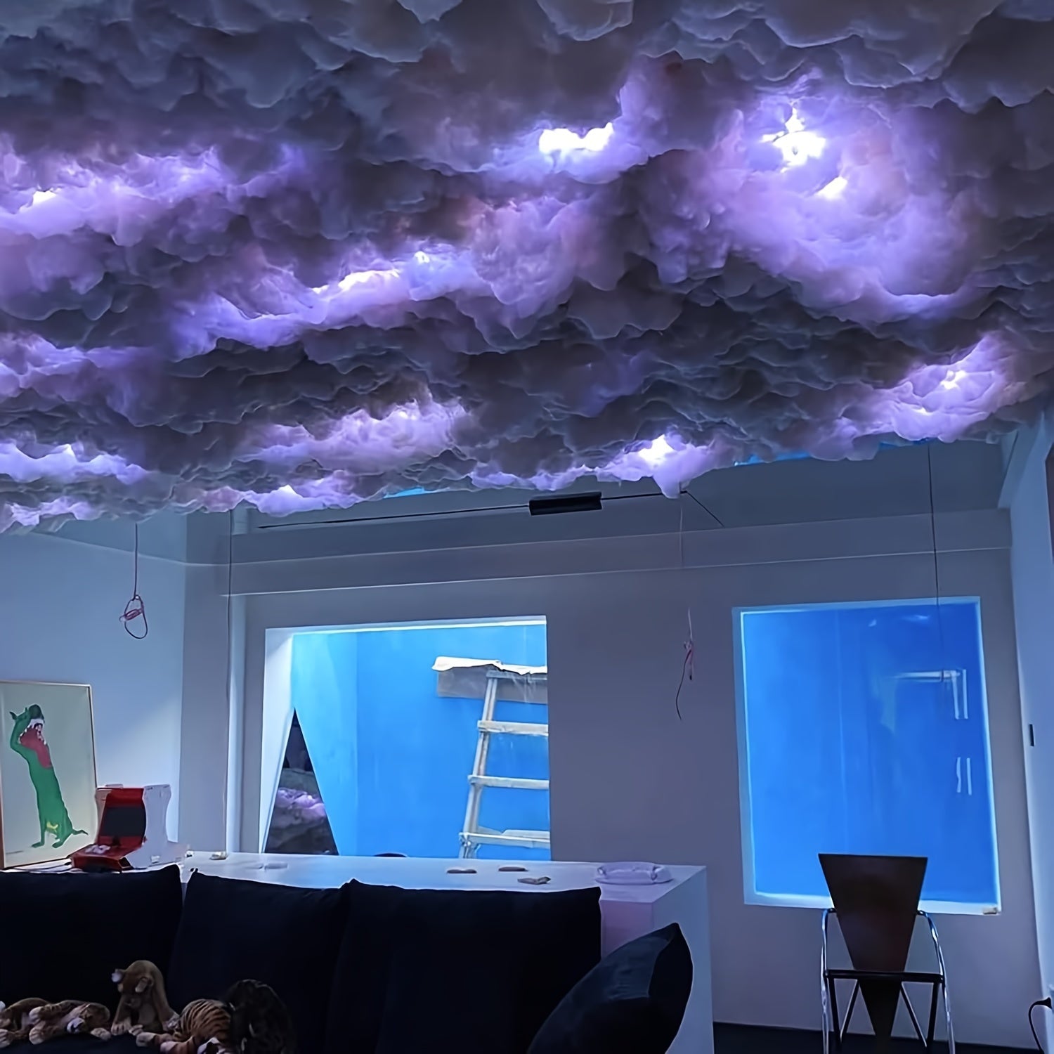 New Cloud Light, 3D Thundercloud LED Light, Lightning Cloud Colorful Atmosphere Night Light, DIY Creative Cloud Lights Gaming Room Garage Club Party Light, 32 Ft