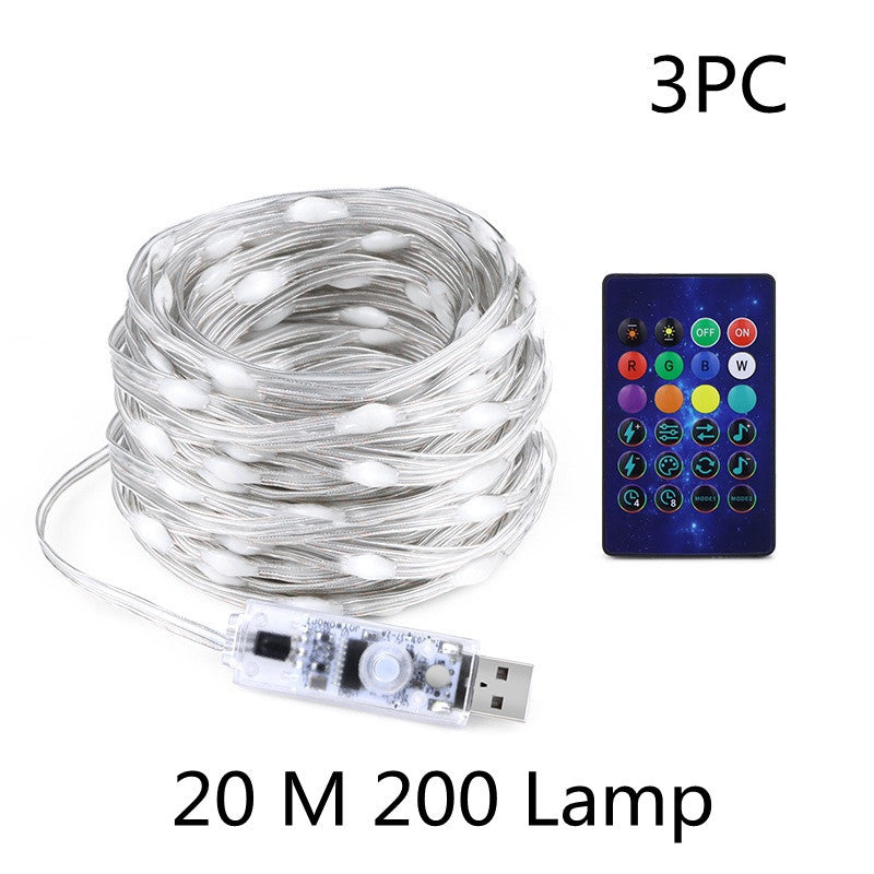 Bluetooth LED Light Chain - USB Powered RGB LED String Lights With Remote Control