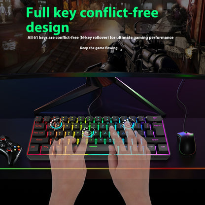 RGB Illuminated Keyboard - Compact Wireless Charging Keyboard With Colorful Backlit Keys