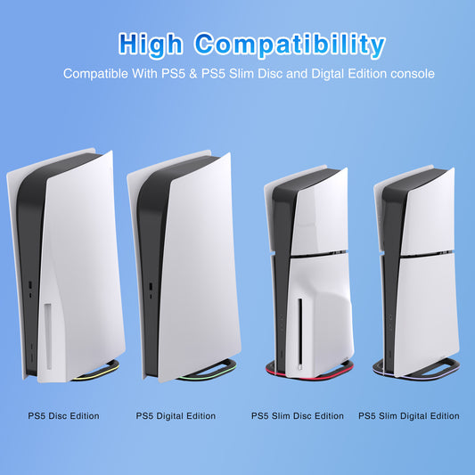 RGB Ambience Light Base - PS5 Accessories Gaming Console Stand with LED Ambient Light