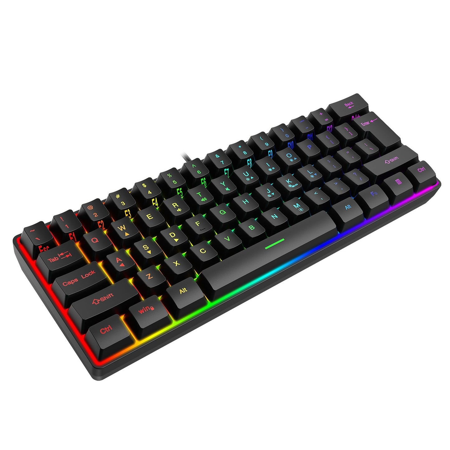 RGB Illuminated Keyboard - Compact Wireless Charging Keyboard With Colorful Backlit Keys