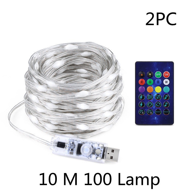 Bluetooth LED Light Chain - USB Powered RGB LED String Lights With Remote Control