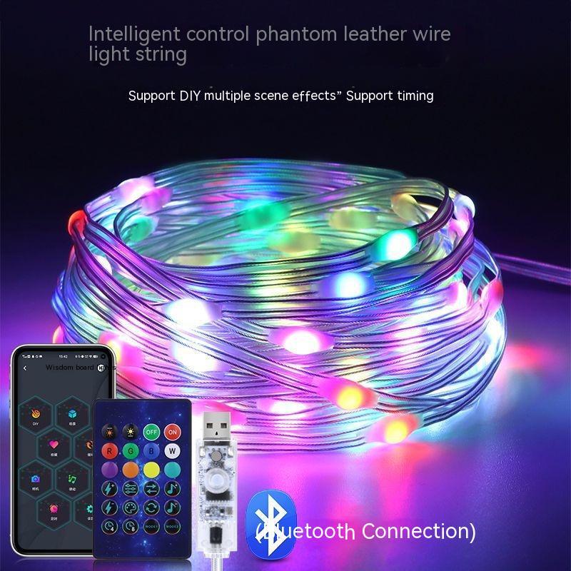 Bluetooth LED Light Chain - USB Powered RGB LED String Lights With Remote Control