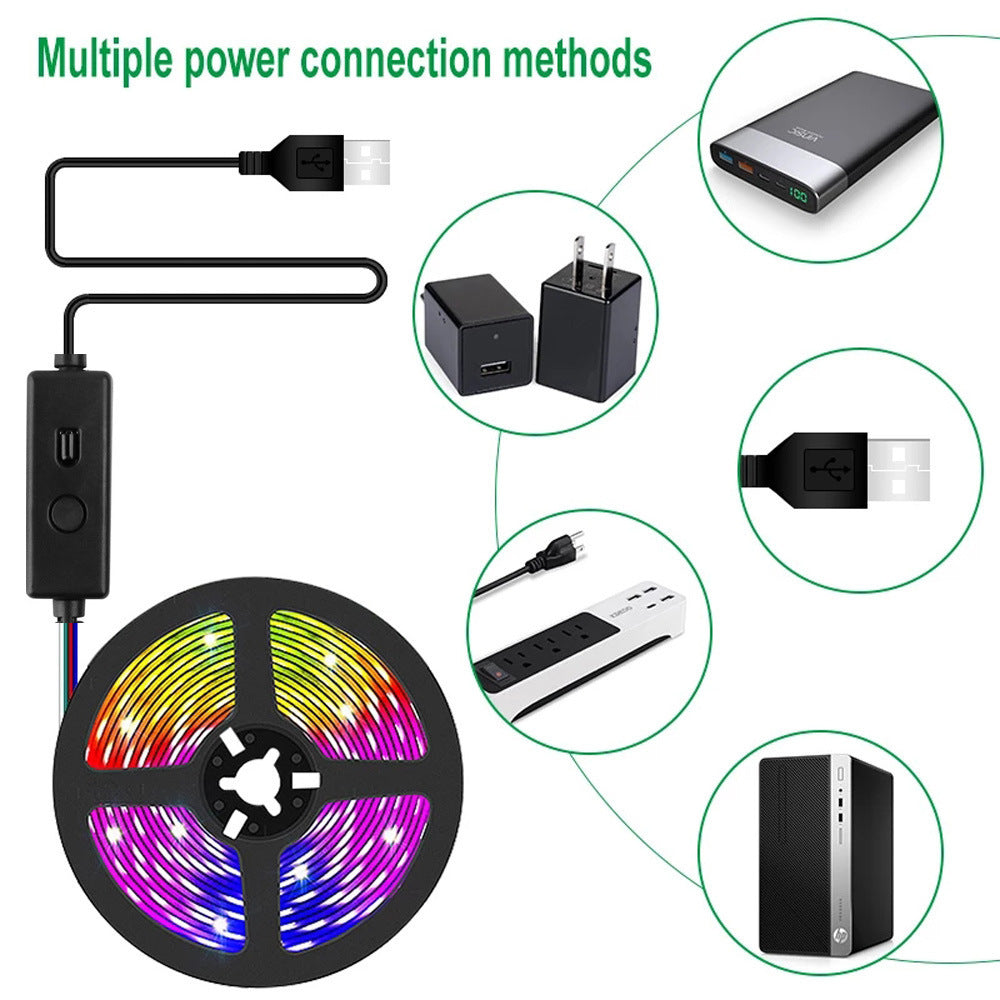 LED Strip RGB - Flexible Bluetooth 5V Waterproof Color Changing Lights with Remote Control