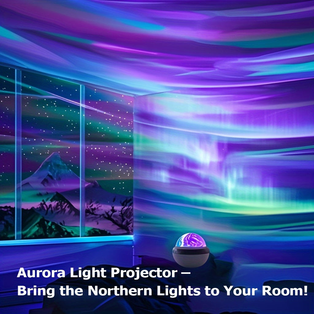 LED Aurora Ground Light With Remote Control- 360 ° Magic Sphere Projection Lamp, USB Powered Standing Night Light Suitable For Bedroom, Office, Party Decoration, Adjustable Brightness, Perfect Gift For Festivals/Birthdays, Christmas Gift