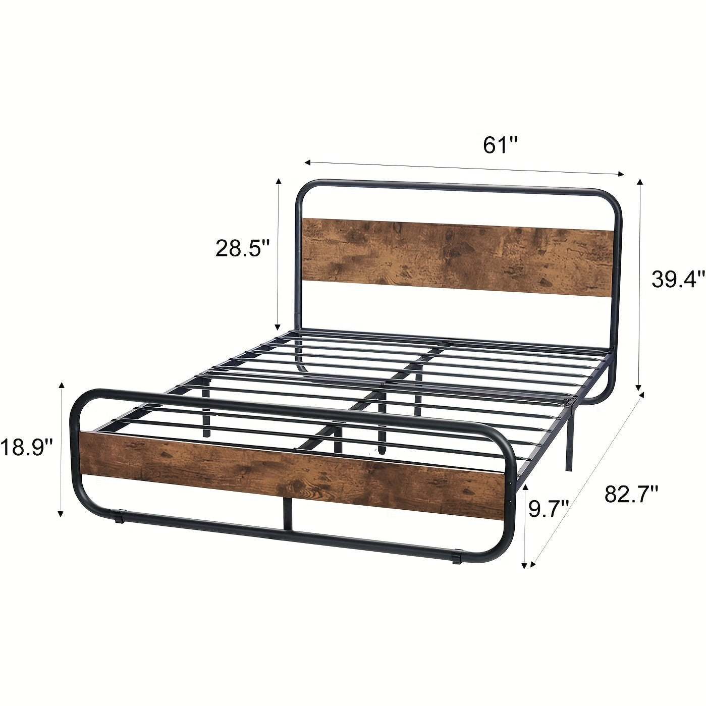 Sturdy Metal Bed Frame with LED Lighting - Heavy-Duty, Under-Bed Storage, No Box Spring Needed, Mattress Foundation, Durable, Easy Assembly, Space-Saving Design