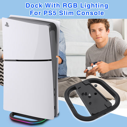 RGB Ambience Light Base - PS5 Accessories Gaming Console Stand with LED Ambient Light