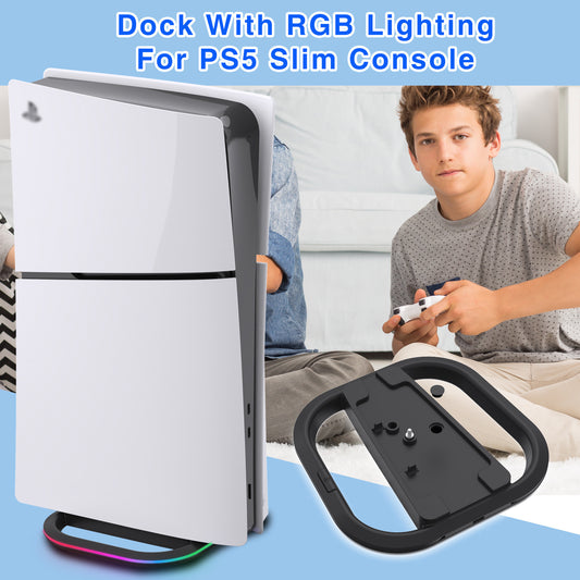 RGB Ambience Light Base - PS5 Accessories Gaming Console Stand with LED Ambient Light