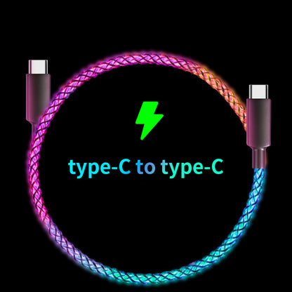 RGB Luminous Data Cable – Fast Charging USB Type-C & Apple Lightning Cord 81W