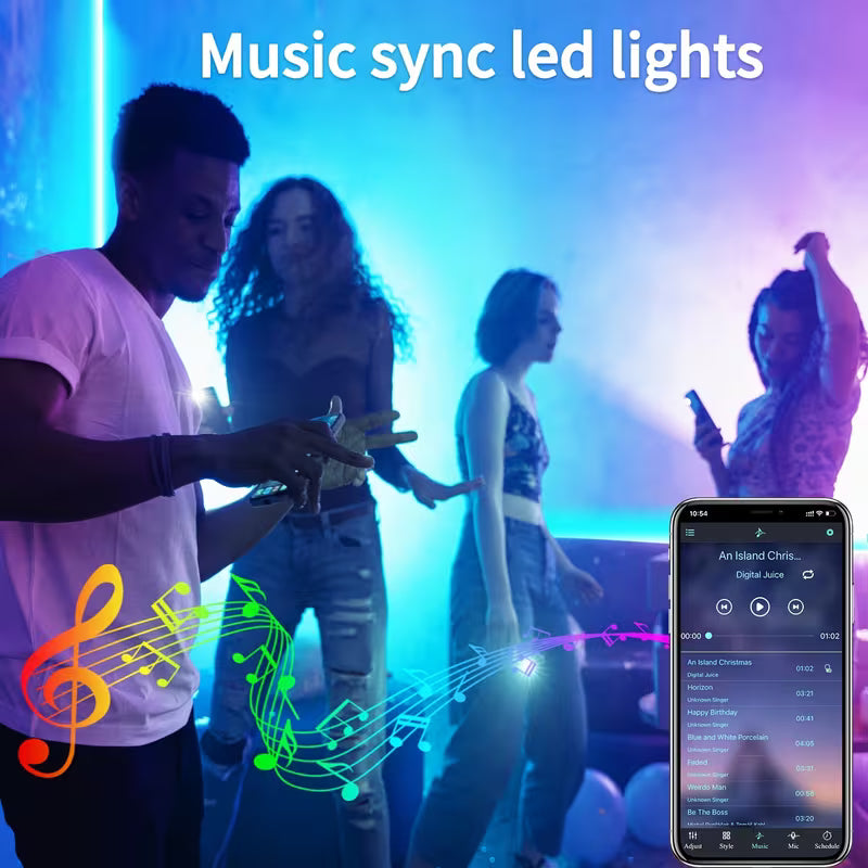 400ft Outdoor LED Light System with App & Remote Control, IP67 Waterproof Rating, Music Sync Smart Outdoor with 24/7 Timing, Dynamic Color Changing LED with Single-Tap Color Selection, Compatible with Alexa/Assistant, for Christmas/Halloween/Party Decorations, Long-Range LED for Home, Garden, Driveway, Fence, Balcony, Eaves, Walls