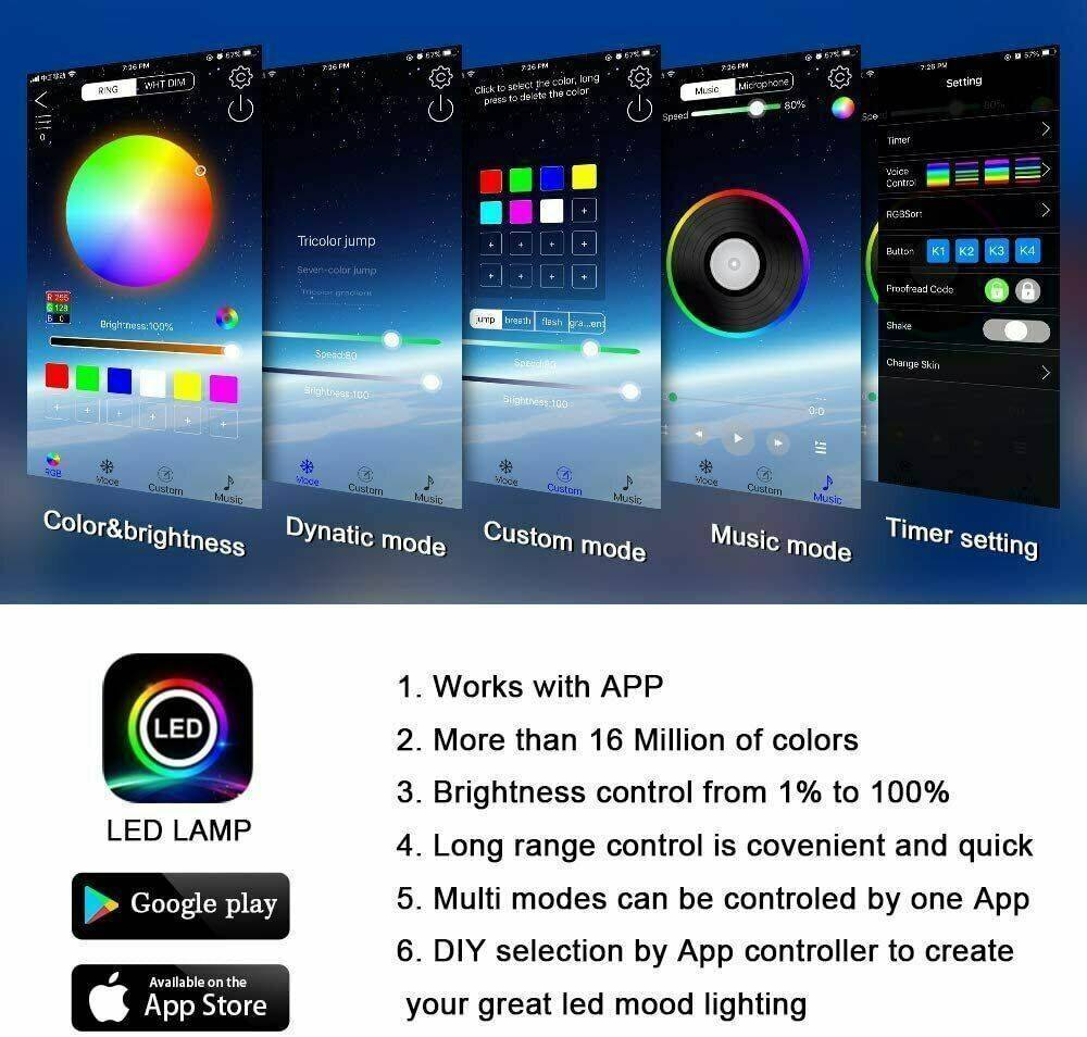 Motorcycle Led Light Kit - RGB Underglow Lights With App Control & Waterproof Design