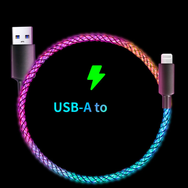 RGB Luminous Data Cable – Fast Charging USB Type-C & Apple Lightning Cord 81W