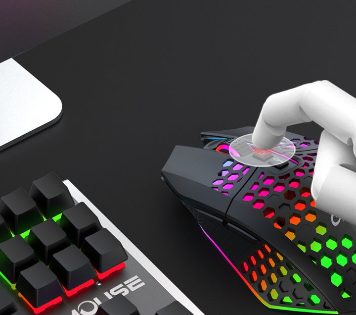 Wireless Charging Mouse - RGB Illuminated Silent Click USB Wireless Optical