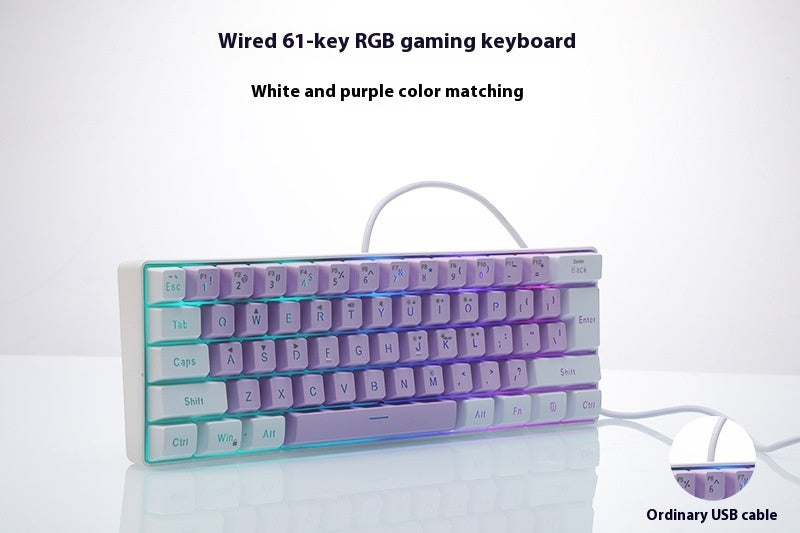 RGB Illuminated Keyboard - Compact Wireless Charging Keyboard With Colorful Backlit Keys