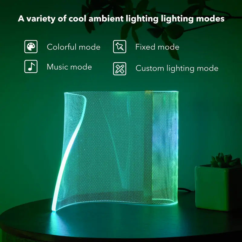 Table Lamp LED, RGB Desk Lamp, Modern Bedside Lamps for Futuristic Ambient Mood Lighting, Unique Gaming Light with Smart APP&amp;Remote Control Dimmable, for Room Decor, Concerts, Dance, Office, Gift