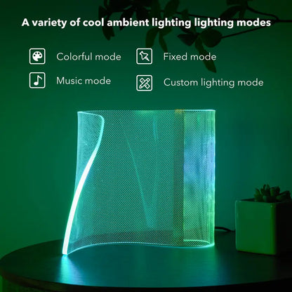 Table Lamp LED, RGB Desk Lamp, Modern Bedside Lamps for Futuristic Ambient Mood Lighting, Unique Gaming Light with Smart APP&amp;Remote Control Dimmable, for Room Decor, Concerts, Dance, Office, Gift