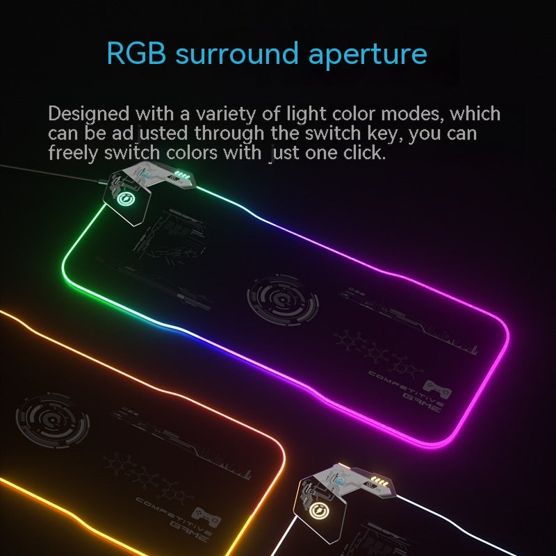 Wireless Charging Mouse Pad - RGB Gaming Mat with USB Hub & Cloth Surface