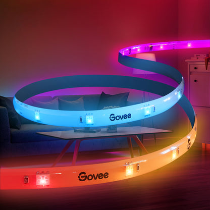 Govee RGBICW Wi-Fi LED Strip Light, 49.2ft, Smart App Control, Multicolor for Bedroom & TV Backlight