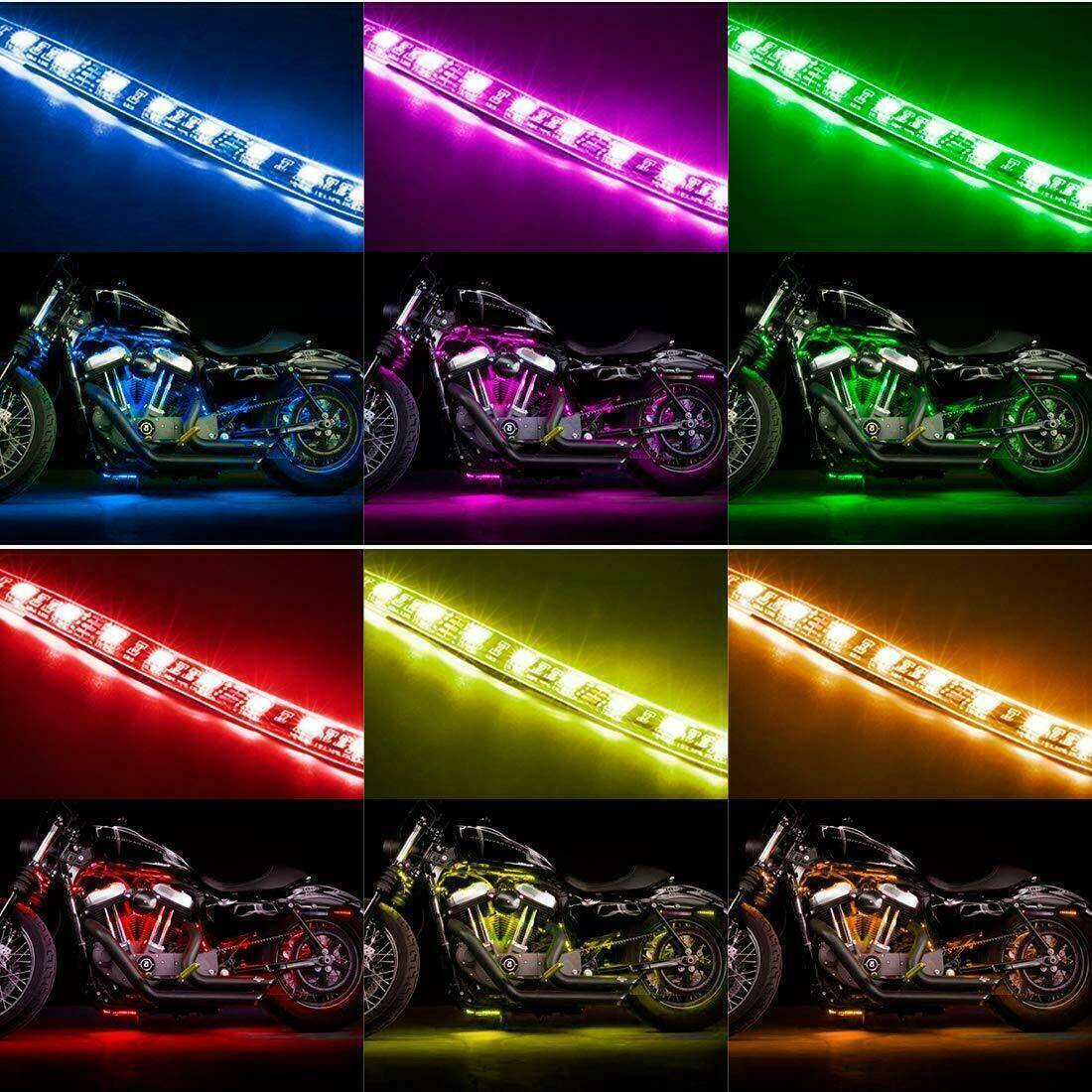 Motorcycle Led Light Kit - RGB Underglow Lights With App Control & Waterproof Design