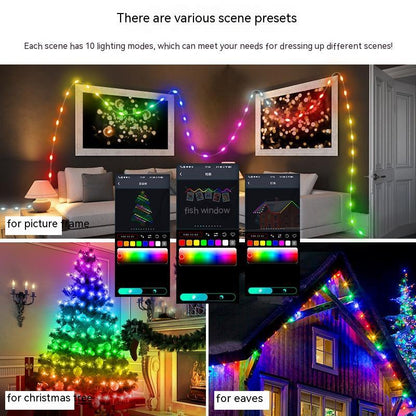 Bluetooth LED Light Chain - USB Powered RGB LED String Lights With Remote Control