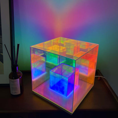 Magic Cube Lamp - Post Modern Acrylic RGB Color Changing Table Light