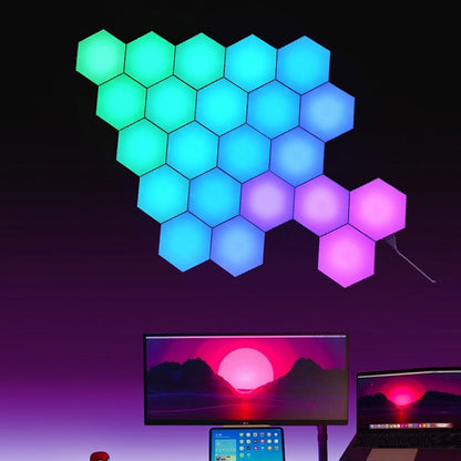 Modular Wall Lights – Touch Sensitive Honeycomb LED Panels with Remote Control
