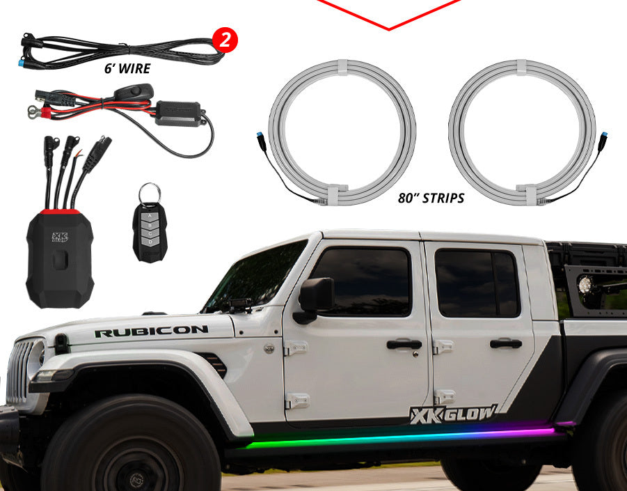 XKmax Atomix Body Panel LED Light Strip for Jeep | RGB Color Chasing & App | XKGLOW