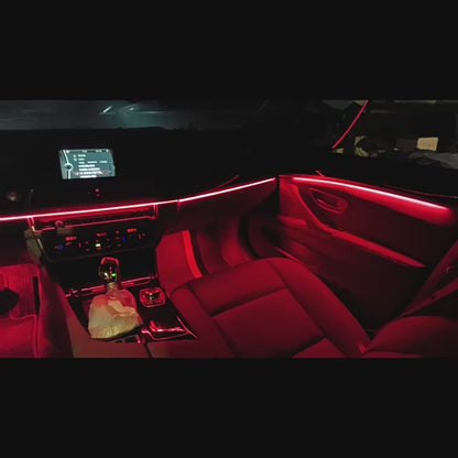 6/18 in 1 Led Acrylic Car Ambient Light RGB 64 213 Color Symphony Acrylic APP Streamer Atmosphere Lamp Kit One Zone Dual Zone